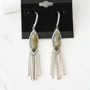 Anthropologie Melanie Auld Labradorite Fringe Earrings